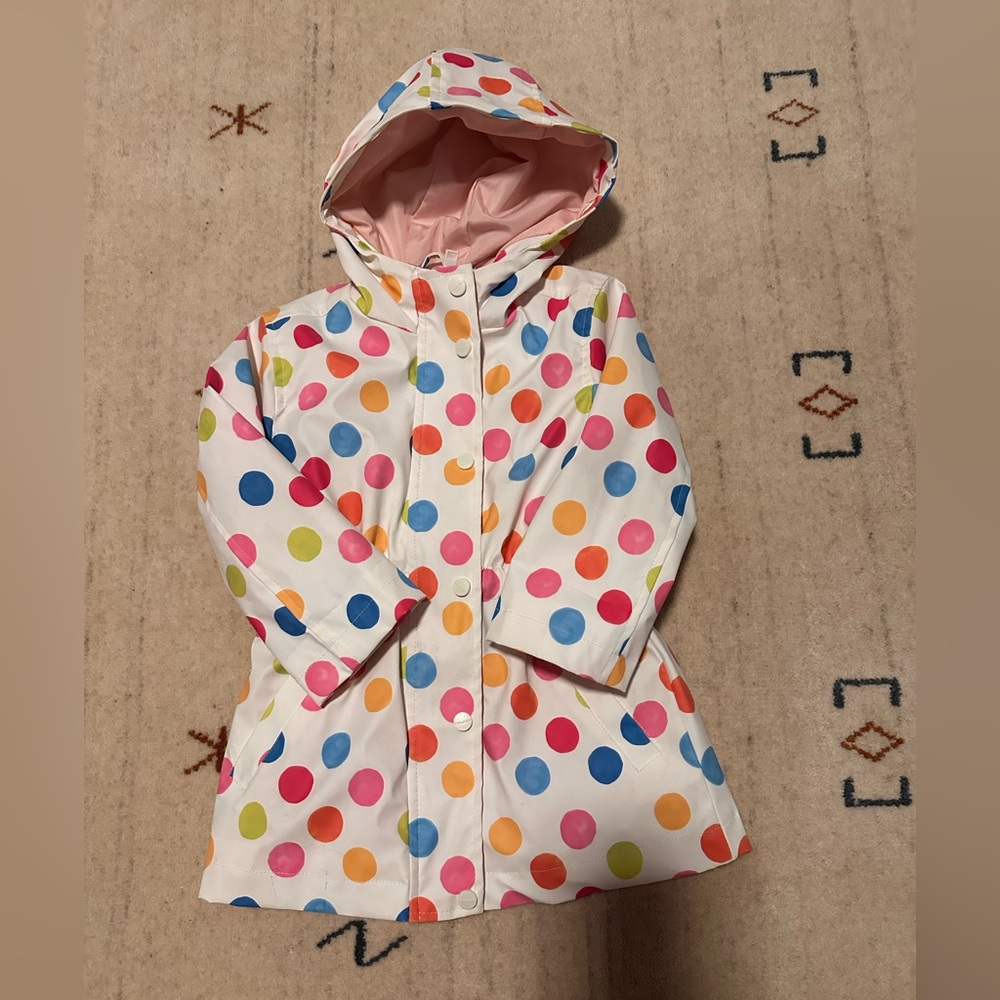 Toddler girls Urban Republic polka dot rain jacket, size 24M